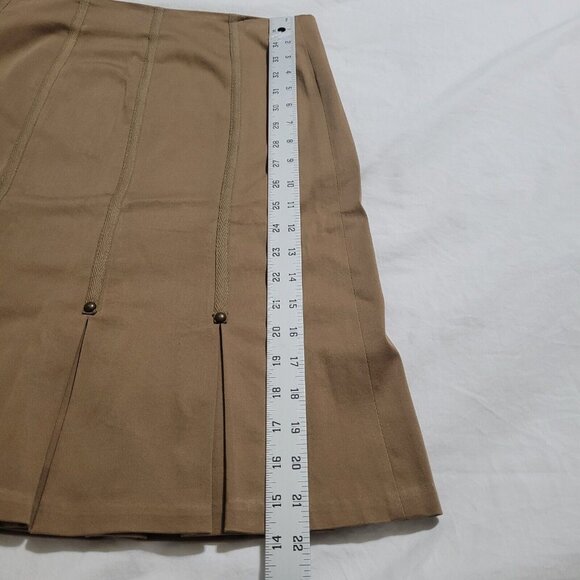 D. Terrell Ltd. Skirt Pleated Brown Casual Skirt 4 Vintage Studded Side Zip - Picture 3 of 5